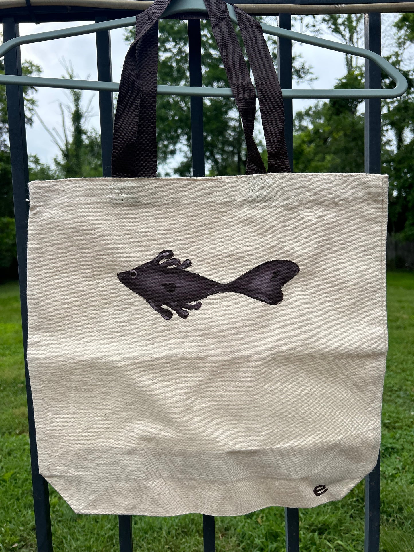 Brown Fish Tote Bag