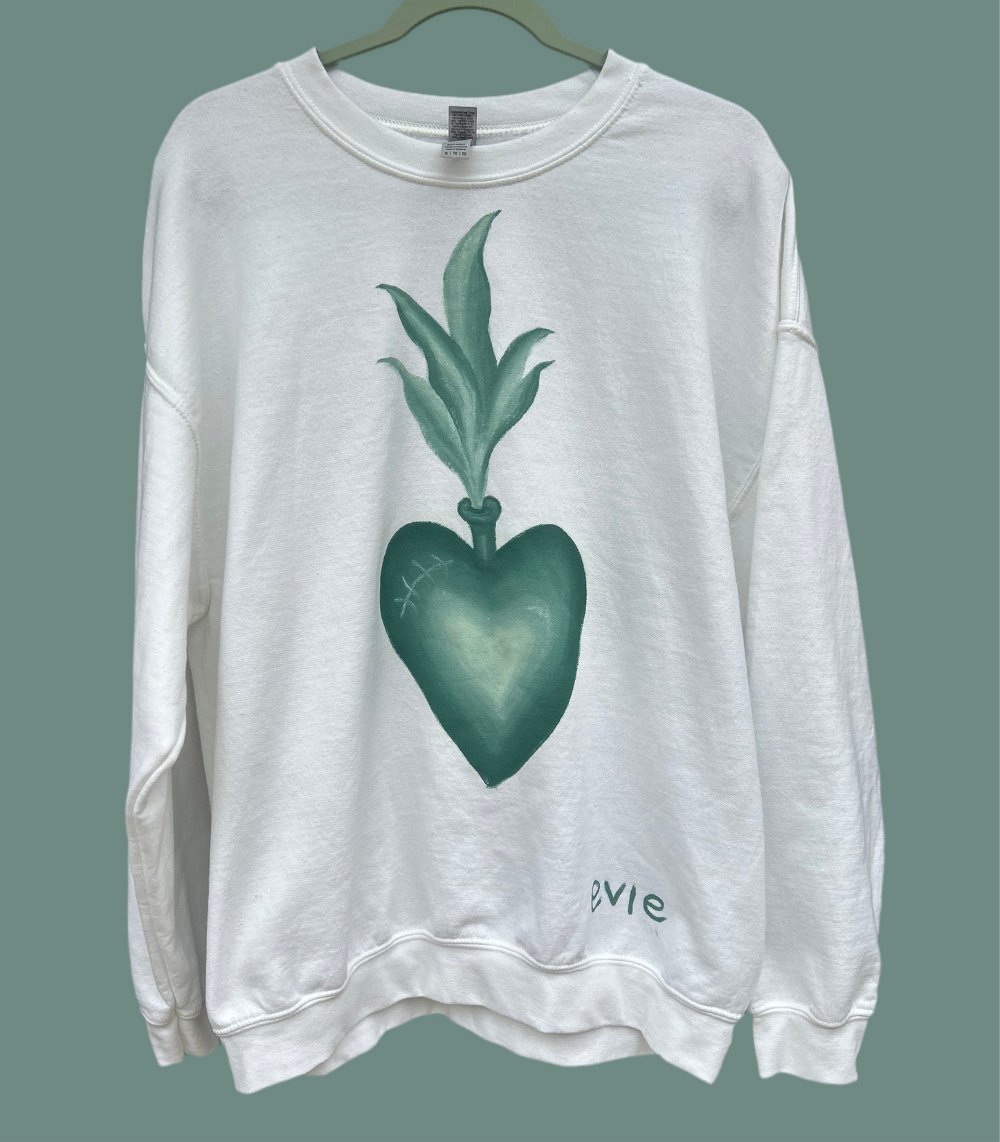 Dark-Seafoam Sacred Heart SweatShirt