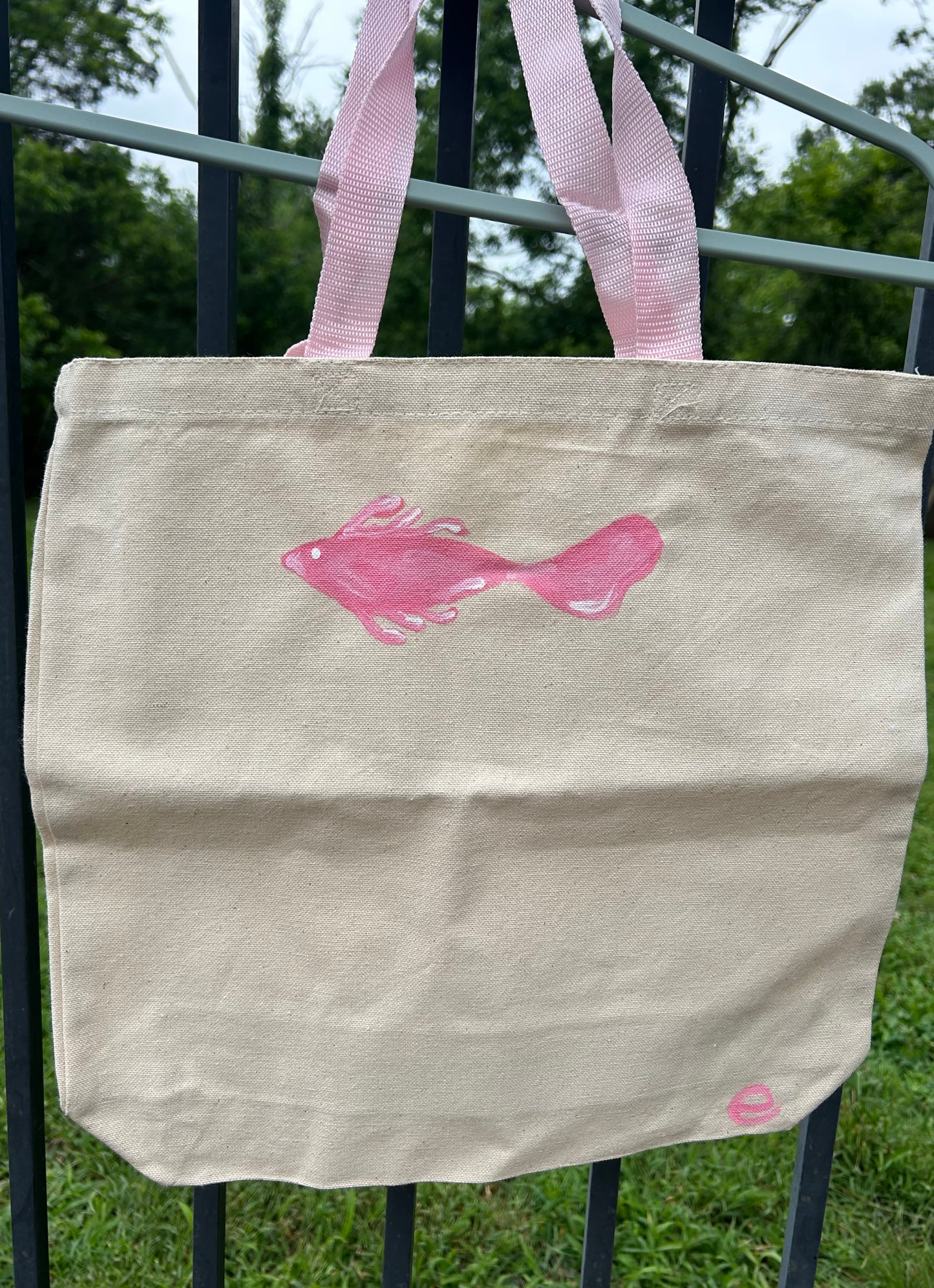 Pink Fish Tote Bag