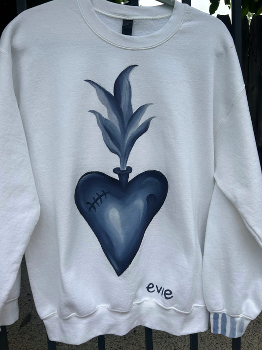 Blue Sacred Heart Sweatshirt